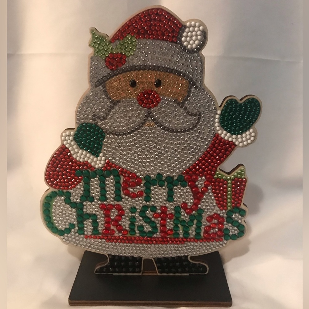 Santa Christmas Diamond Painted Stand